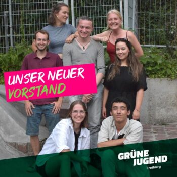 Zu sehen ist unser neuer Vorstand mit Katha, Laura, Franka, Niko, Nick, Pauline und Taha